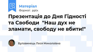 Презентація до Дня Гідності та Свободи  "Наш дух не зламати, свободу не вбити!"
