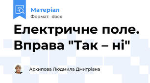 Електричне поле. Вправа "Так – ні"