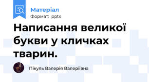 Написання великої букви у кличках тварин.