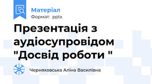 Презентація з аудіосупровідом "Досвід роботи "