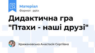 Дидактична гра "Птахи - наші друзі"