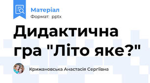 Дидактична гра "Літо яке?"
