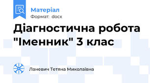 Діагностична робота "Іменник" 3 клас