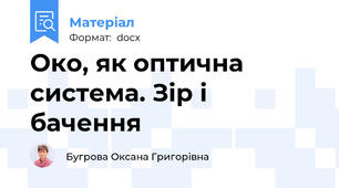 Око, як оптична  система. Зір і бачення