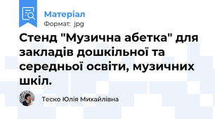 Стенд "Музична абетка" для закладів дошкільної та середньої освіти, музичних шкіл.