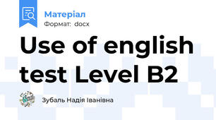Use of english test Level B2
