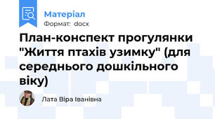 План-конспект прогулянки "Життя птахів узимку" (для середнього дошкільного віку)