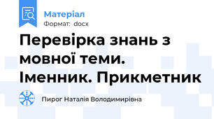 Перевірка знань з мовної теми. Іменник. Прикметник
