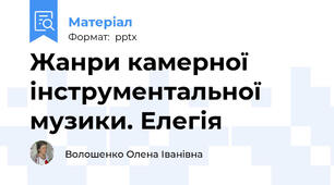 Жанри камерної інструментальної музики. Елегія