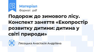 Подорож до зимового лісу. Конспект заняття «Екопростір розвитку дитини: дитина у світі природи»