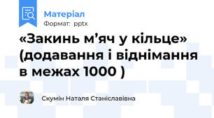 «Закинь м’яч у кільце» (додавання і віднімання в межах 1000 )