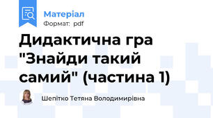 Дидактична гра "Знайди такий самий" (частина 1)