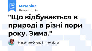 "Що відбувається в природі в різні пори року. Зима."