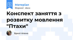 Конспект заняття з розвитку мовлення "Птахи"