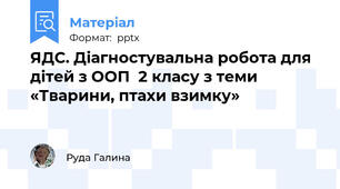 ЯДС. Діагностувальна робота для дітей з ООП  2 класу з теми «Тварини, птахи взимку»