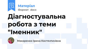 Діагностувальна робота з теми "Іменник"
