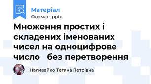 Множення простих і складених іменованих чисел на одноцифрове число без перетворення
