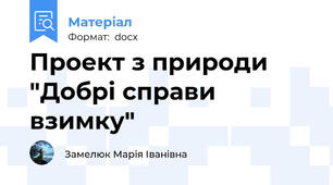 Проект з природи "Добрі справи взимку"