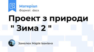 Проект з природи  " Зима 2 "