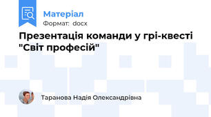 Презентація команди у грі-квесті "Світ професій"