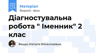 Діагностувальна робота " Іменник" 2 клас
