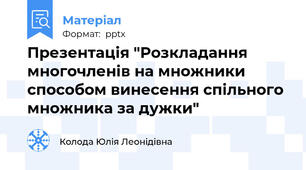 Презентація "Розкладання многочленів на множники способом винесення спільного множника за дужки"