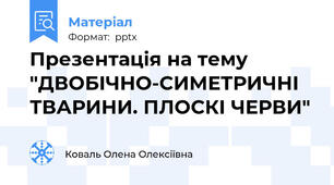 Презентація на тему "ДВОБІЧНО-СИМЕТРИЧНІ ТВАРИНИ. ПЛОСКІ ЧЕРВИ"