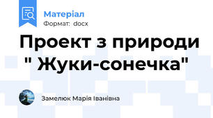 Проект з природи  " Жуки-сонечка"