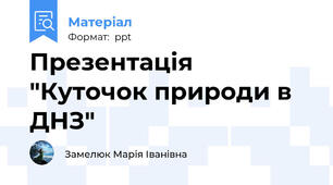 Презентація "Куточок природи в ДНЗ"