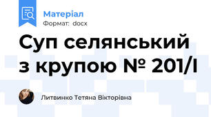 Суп селянський з крупою № 201/І