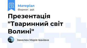 Презентація "Тваринний світ Волині"