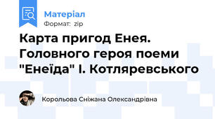 Карта пригод Енея. Головного героя поеми "Енеїда" І. Котляревського