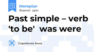 Past simple – verb 'to be'  was were