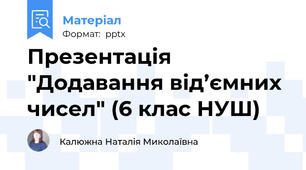 Презентація "Додавання від’ємних чисел" (6 клас НУШ)
