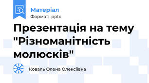 Презентація на тему "Різноманітність  молюсків"