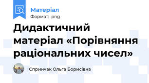 Дидактичний матеріал «Порівняння раціональних чисел»