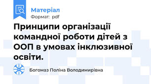 Принципи організації командної роботи дітей з ООП в умовах інклюзивної освіти.