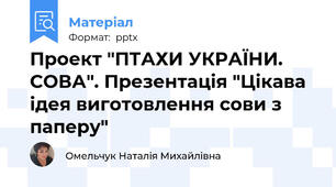 Проект "ПТАХИ УКРАЇНИ. СОВА". Презентація "Цікава ідея виготовлення сови з паперу"