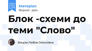 Блок -схеми до теми "Слово"