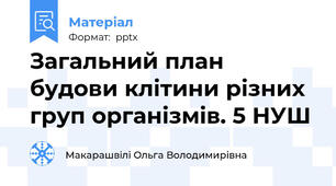 Загальний план будови клітини різних груп організмів. 5 НУШ