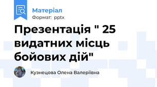 Презентація " 25 видатних місць бойових дій"