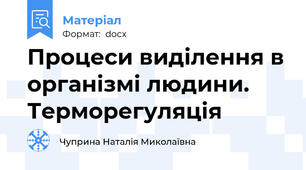 Процеси виділення в організмі людини. Терморегуляція
