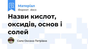 Назви кислот, оксидів, основ і солей