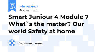 Smart Juniour 4 Module 7 What`s the matter? Our world Safety at home