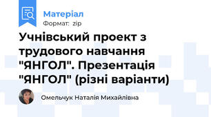 Учнівський проект з трудового навчання "ЯНГОЛ". Презентація "ЯНГОЛ" (різні варіанти)