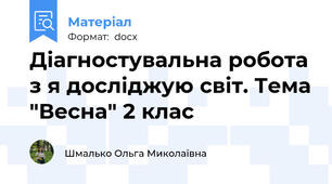 Діагностувальна робота з я досліджую світ. Тема "Весна" 2 клас