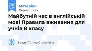 Майбутній час в англійській мові Правила вживання для учнів 8 класу