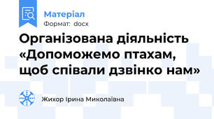 Організована діяльність «Допоможемо птахам, щоб співали дзвінко нам»