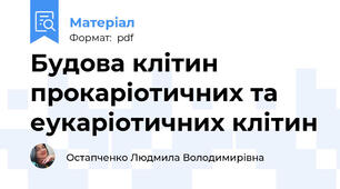 Будова клітин прокаріотичних та еукаріотичних клітин