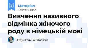 Вивчення називного відмінка жіночого роду в німецькій мові